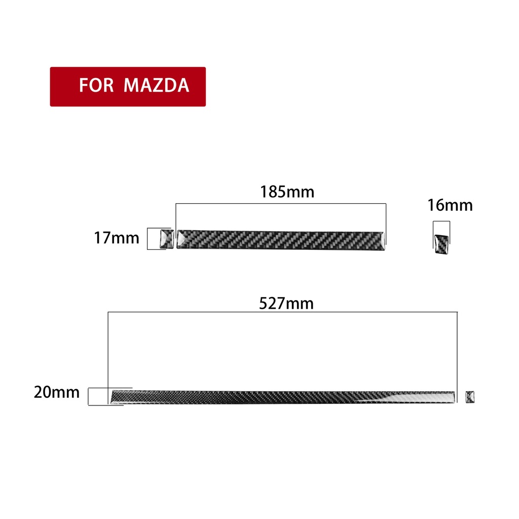 Carbon Fiber LHD Trim Strips For Miata NC/Mk3