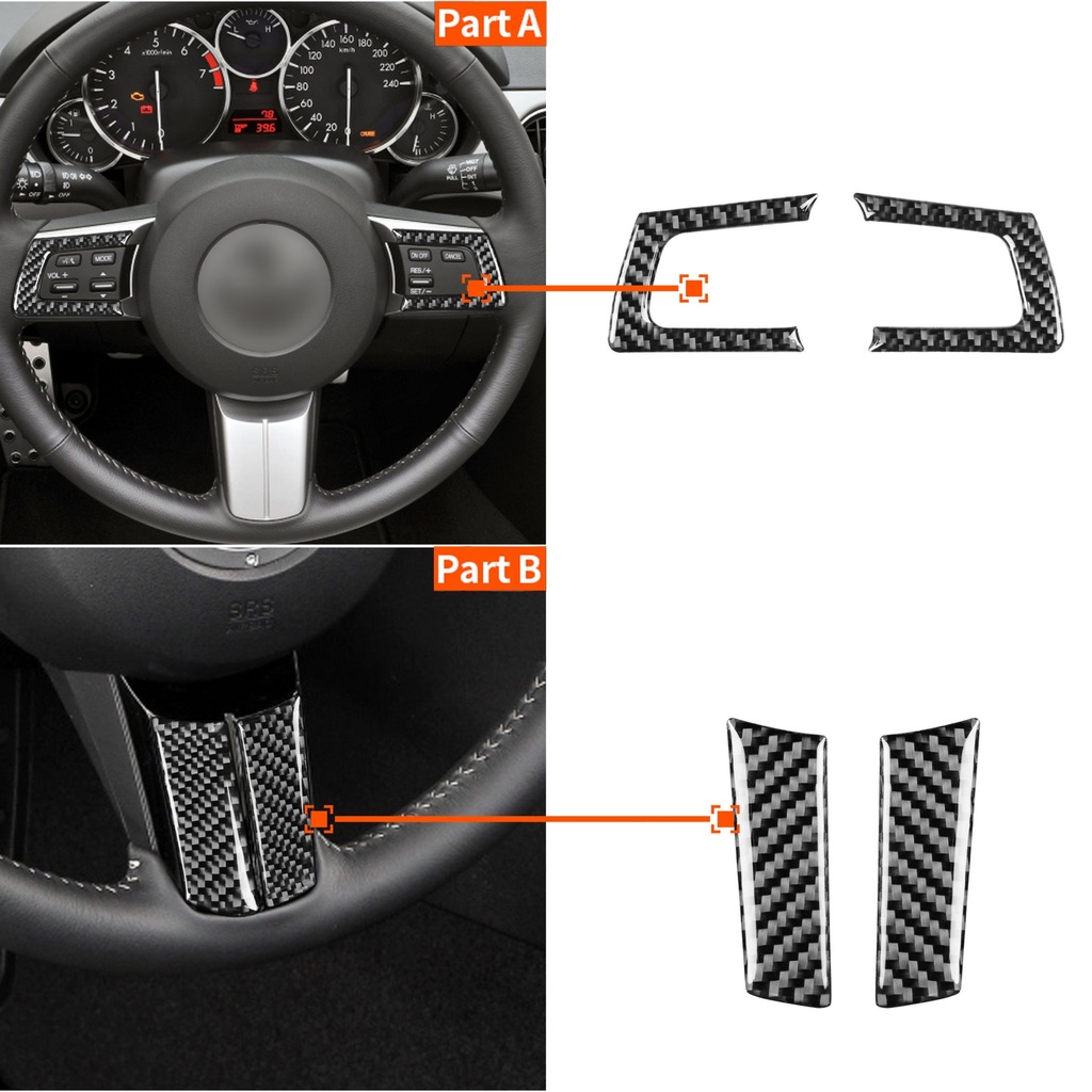 Carbon Fiber Steering Wheel Trims For Miata NC/Mk3
