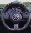 Carbon Fiber/Leather Steering Wheel With LED Screen For Miata NC/Mk3