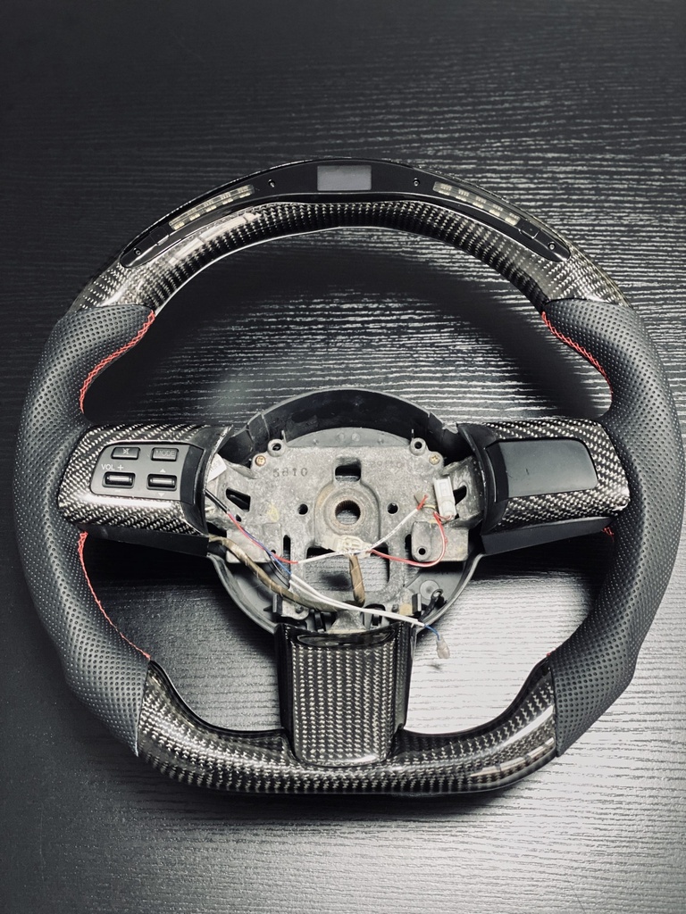 Carbon Fiber/Leather Steering Wheel With LED Screen For Miata NC/Mk3