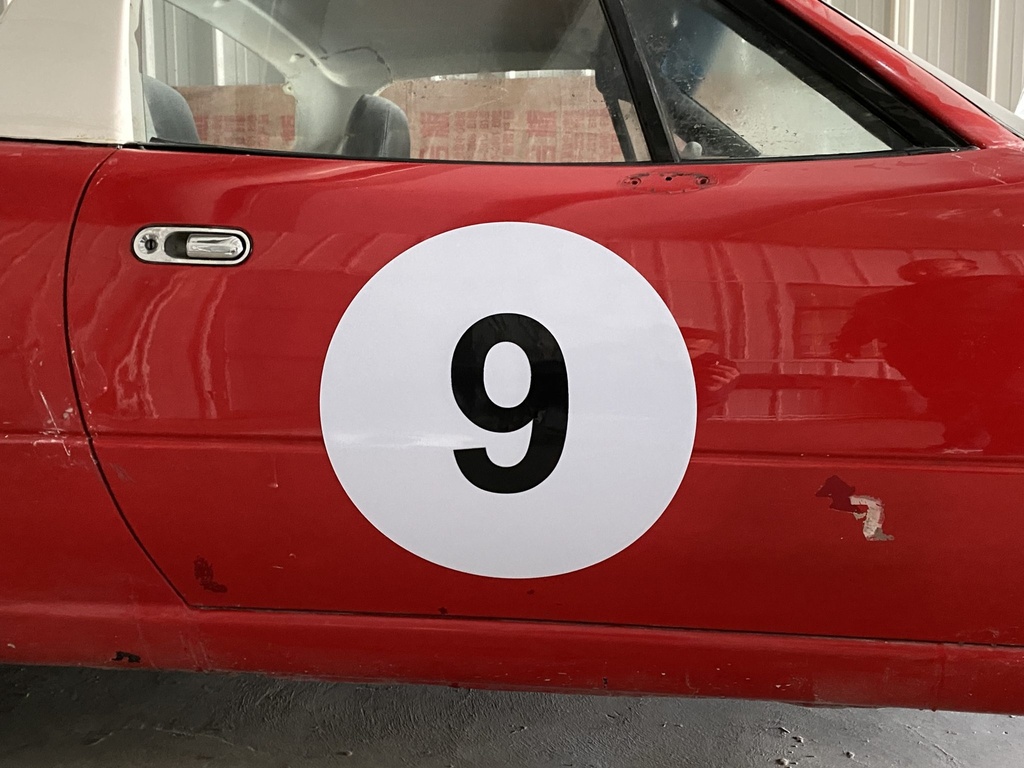 Race Number White Circle Magnet For Miata NA/NB/NC/ND