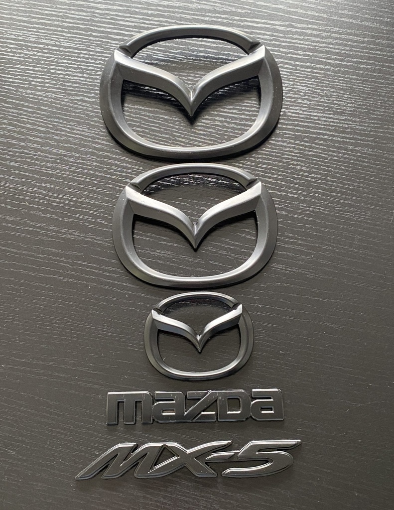Matte Black 4 Pieces Mazda Emblems Set For Miata NC1 and NC2/3