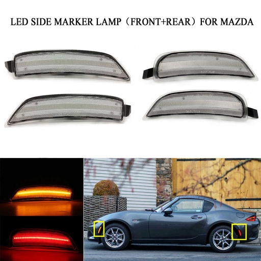 [CM-SM1-ND-C] LED 4-Pieces Set Side Marker Lights (Clear design) For Miata ND
