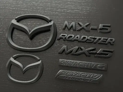[AL-LG9-ND-MB] Matte Black 7 Pieces Mazda Emblems Set For Miata ND1/ND2/ND3